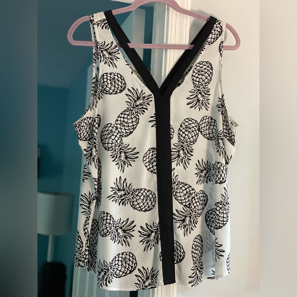 Candies xl tank top white and black pineapples